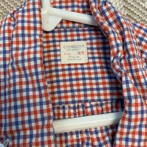 Boys 4/5 red white & blue gingham shirt